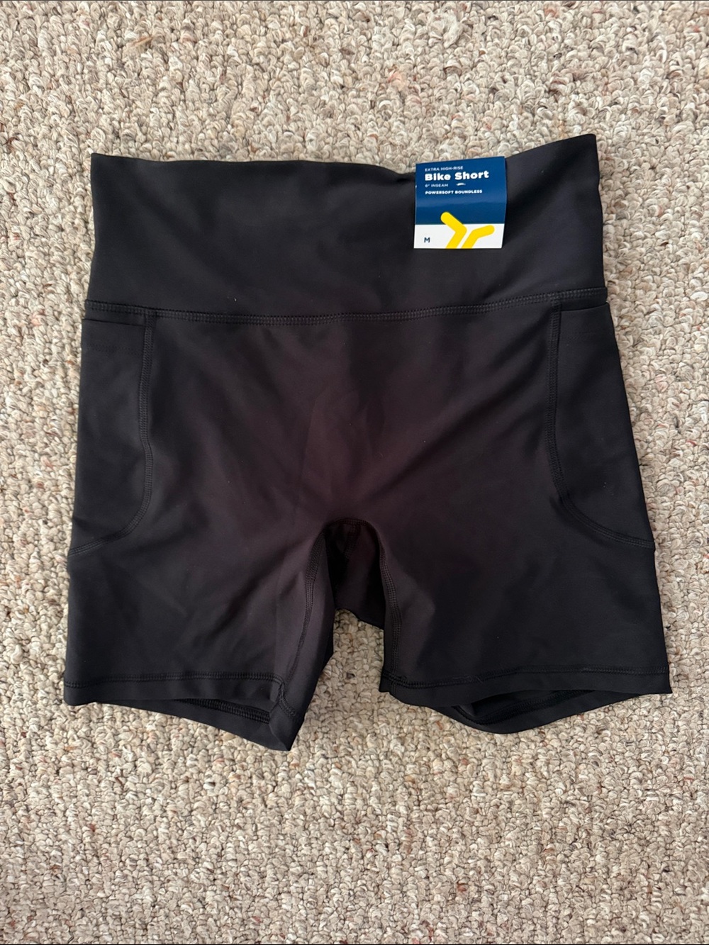 Old Navy Black High-Rise Bike Shorts with Side Pockets